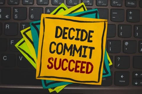 Word writing text Decide Commit Succeed. Business concept for achieving goal  스톡 일러스트