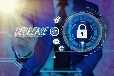 Word writing text Decrease. Business concept for the process of growing 스톡 사진