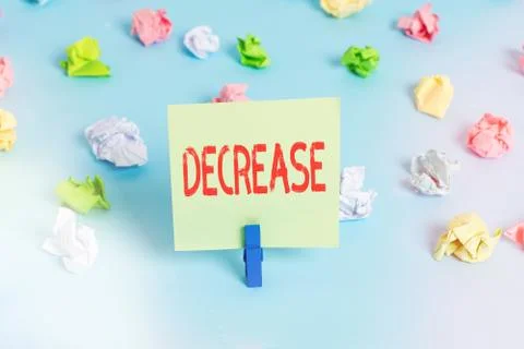Word writing text Decrease. Business concept for the process of growing 스톡 사진