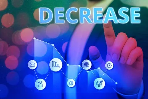 Word writing text Decrease. Business concept for the process of growing 스톡 사진