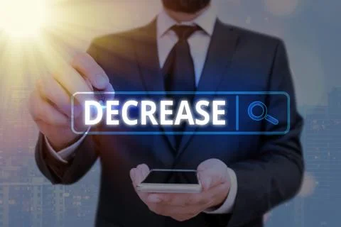 Word writing text Decrease. Business concept for the process of growing 스톡 사진
