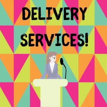 Word writing text Delivery Services. Business concept for the transport of items Stockillustratie