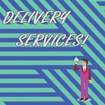 Word writing text Delivery Services. Business concept for the transport of items 스톡 일러스트