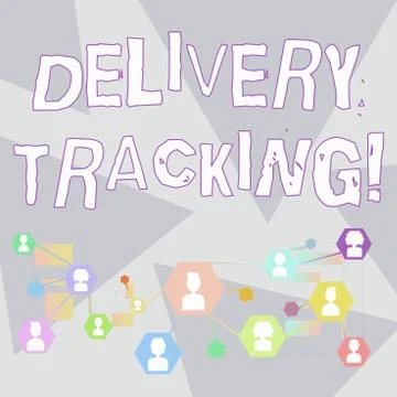 Word writing text Delivery Tracking. Business concept for the process of Illustrazione stock