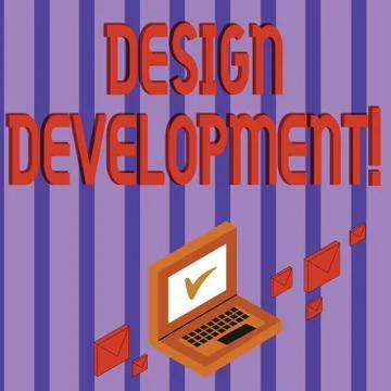 Word writing text Design Development. Business concept for technical aspects of Illustrazione stock