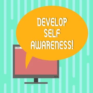 Word writing text Develop Self Awareness. Business concept for Improve sharp Illustrazione stock