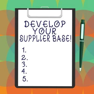 Word writing text Develop Your Supplier Base. Business concept for Select and 스톡 일러스트