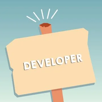 Word writing text Developer. Business concept for demonstrating or thing that 스톡 일러스트