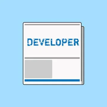 Word writing text Developer. Business concept for demonstrating or thing that 스톡 일러스트