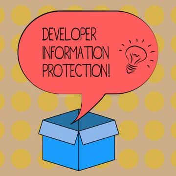 Word writing text Developer Information Protection. Business concept for 스톡 일러스트