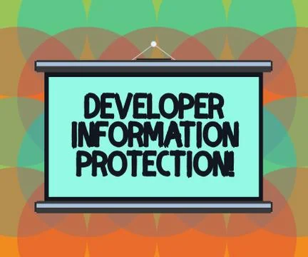 Word writing text Developer Information Protection. Business concept for Stockillustratie