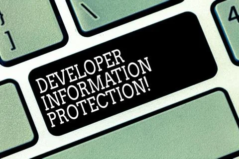 Word writing text Developer Information Protection. Business concept for 写真素材