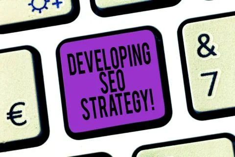 Word writing text Developing Seo Strategy. Business concept for process of Fotos de archivo