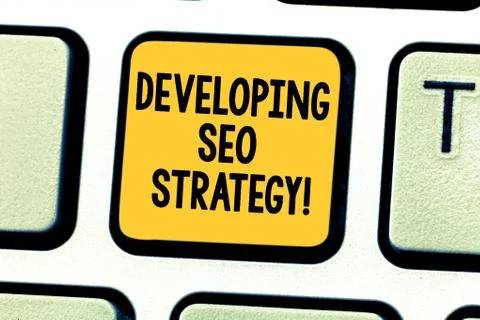 Word writing text Developing Seo Strategy. Business concept for process of Foto stock