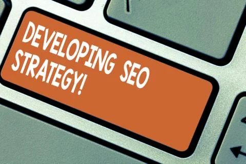 Word writing text Developing Seo Strategy. Business concept for process of Fotos de archivo