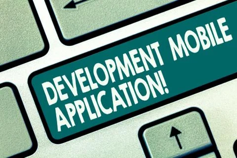 Word writing text Development Mobile Application. Business concept for Writing Stock Photos