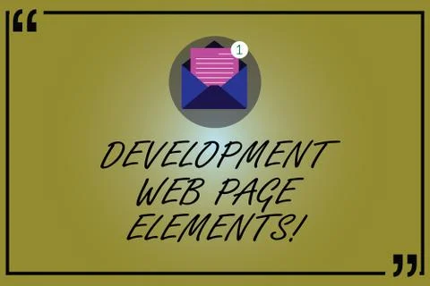 Word writing text Development Web Page Elements. Business concept for Website 库存插图