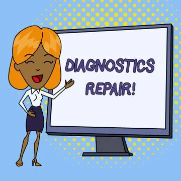 Word writing text Diagnostics Repair. Business concept for A program or routine Ilustración de archivo