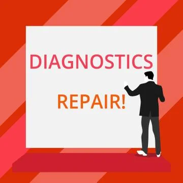Word writing text Diagnostics Repair. Business concept for A program or routine Ilustración de archivo