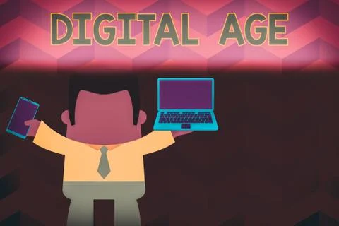 Word writing text Digital Age. Business concept for introduction of the イラスト素材