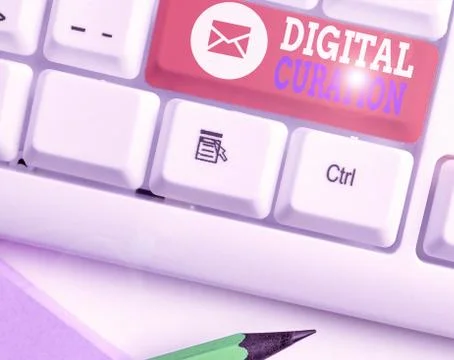 Word writing text Digital Curation. Business concept for maintenance collection Stock Photos