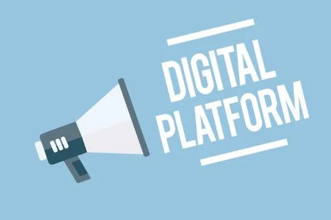 Word writing text Digital Platform. Business concept for marketing campaign or Illustrazione stock