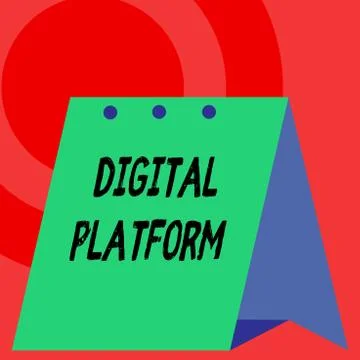 Word writing text Digital Platform. Business concept for marketing campaign or Illustrazione stock