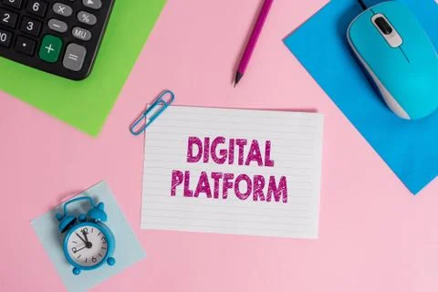 Word writing text Digital Platform. Business concept for marketing campaign or Stock-Fotos