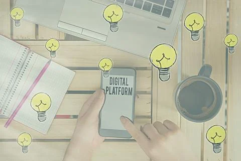 Word writing text Digital Platform. Business concept for marketing campaign or Stock-Fotos