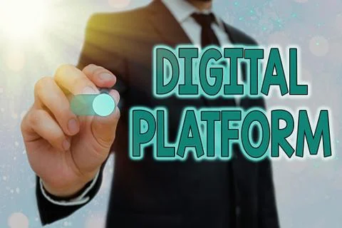 Word writing text Digital Platform. Business concept for marketing campaign or Stock-Fotos