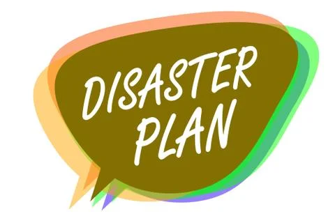 Word writing text Disaster Plan. Business concept for Respond to Emergency Stock Illustration