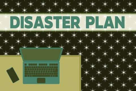 Word writing text Disaster Plan. Business concept for Respond to Emergency Stockillustratie