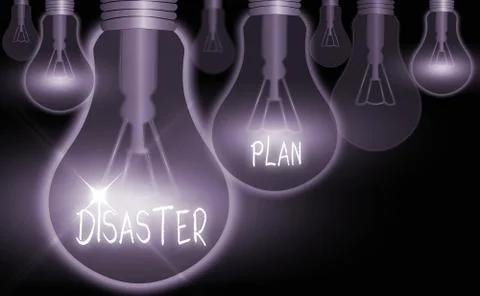 Word writing text Disaster Plan. Business concept for Respond to Emergency Stock Illustration