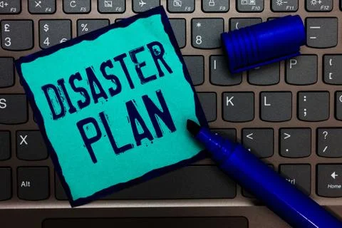 Word writing text Disaster Plan. Business concept for Respond to Emergency Stock Photos