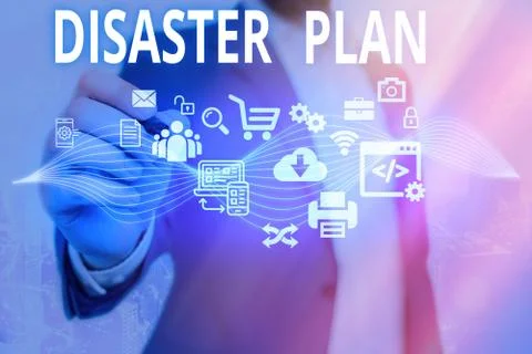 Word writing text Disaster Plan. Business concept for Respond to Emergency 스톡 사진