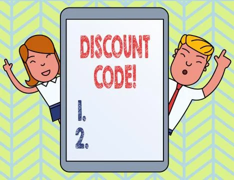 Word writing text Discount Code. Business concept for Series of letters or 스톡 일러스트