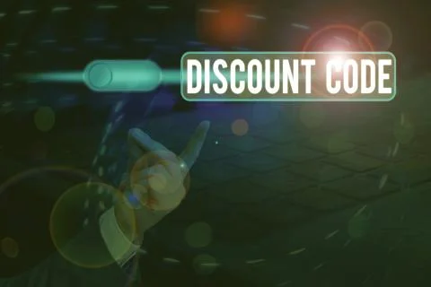 Word writing text Discount Code. Business concept for Series of letters or Stock-Fotos