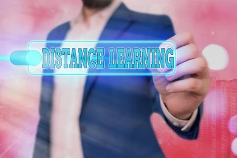Word writing text Distance Learning. Business concept for educational lectures Stock Photos