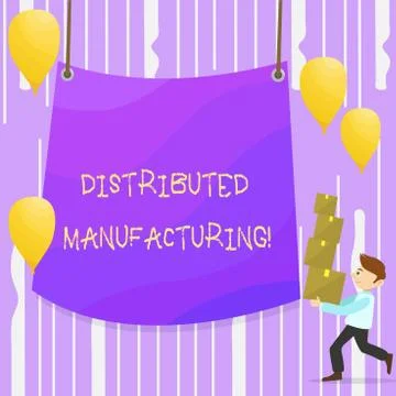 Word writing text Distributed Manufacturing. Business concept for practiced b イラスト素材