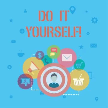Word writing text Do It Yourself. Business concept for Make something by your Illustrazione stock