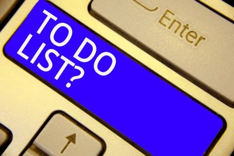 Word writing text To Do List question. Business concept for Series of task to be Foto stock