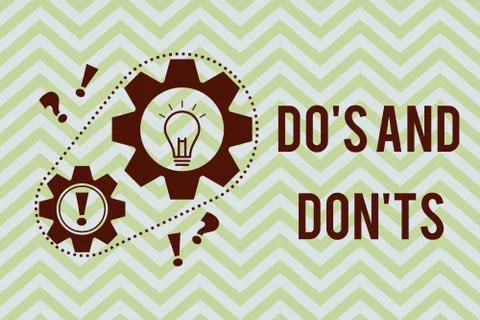 Word writing text Do s is And Don t nots. Business concept for Technologically Illustrazione stock
