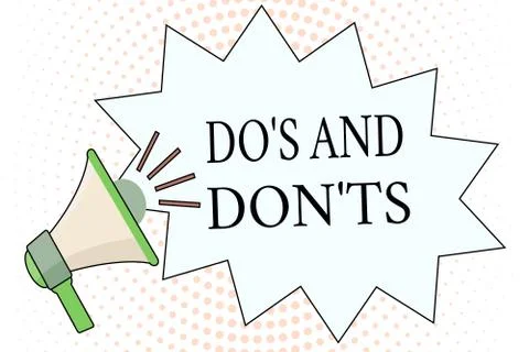 Word writing text Do s is And Don t nots. Business concept for Technologically Illustrazione stock