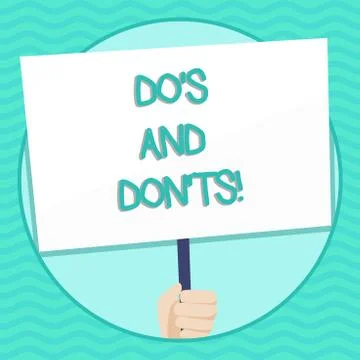 Word writing text Do S And Don Ts. Business concept for What can be done and Illustration