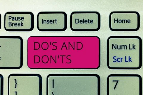 Word writing text Do s is And Don t nots. Business concept for Technologically Stock Photos
