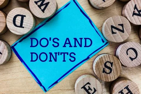 Word writing text Do s is And Don t nots. Business concept for Technologicall Stock Photos