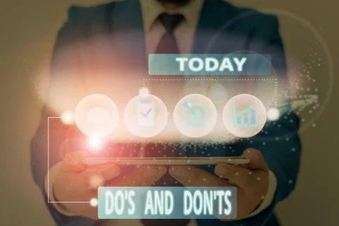 Word writing text Do S And Don Ts. Business concept for Technologically Stock Photos