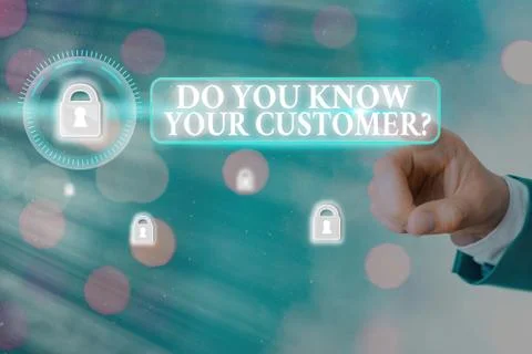 Word writing text Do You Know Your Customer Question. Business concept for 스톡 사진