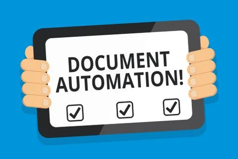 Word writing text Document Automation. Business concept for workflows that Illustrazione stock