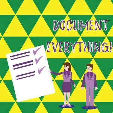 Word writing text Document Everything. Business concept for computer file that Stock Illustration